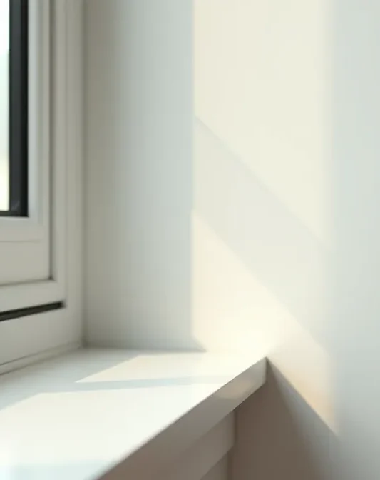 Professional close-up photograph of a modern energy-efficient window installation showing double-pane glass with reflective coating and premium frame detail